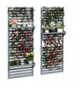 Wall Mounted Plant Stands Set of 2 with Shelves and Slatted Trellis Grey 60cm