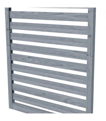 Wall Mounted Plant Stands Set of 2 with Shelves and Slatted Trellis Grey 60cm