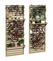 Plant Stand Natural Fir Wood 2-Piece Set with Shelves and Trellis 60x18x170cm