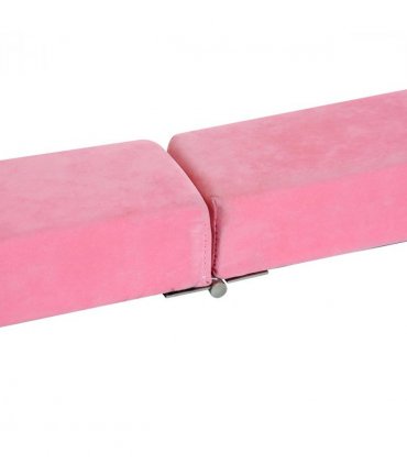 HOMCOM Balance Beam Trainer Fold Performance Gymnastics Suede Pink Home