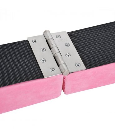 HOMCOM Balance Beam Trainer Fold Performance Gymnastics Suede Pink Home