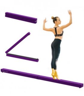 Gymnastics Balance Beam Trainer Fold Performance Purple Suede 240cm Home
