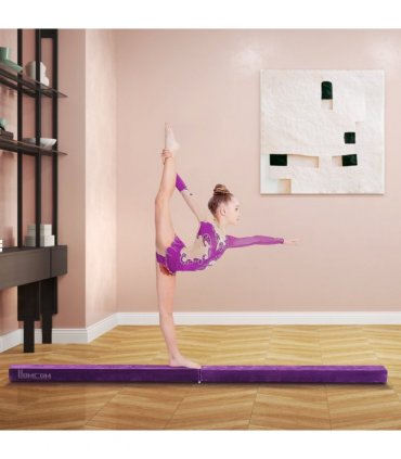 Gymnastics Balance Beam Trainer Fold Performance Purple Suede 240cm Home