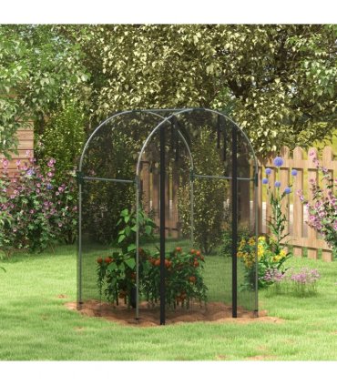 Outsunny Fruit Cage, Plant Protection Tent, 1.2 x 1.2 x 1.9m, Black