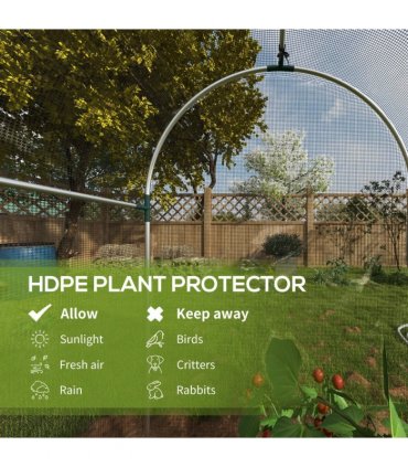 Outsunny Fruit Cage, Plant Protection Tent, 1.2 x 1.2 x 1.9m, Black