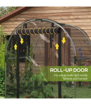 Outsunny Fruit Cage, Plant Protection Tent, 1.2 x 1.2 x 1.9m, Black