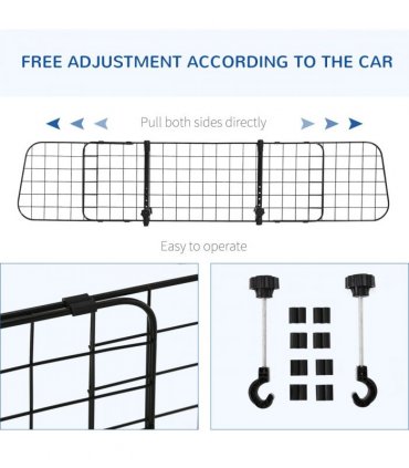 PawHut Heavy Duty Pet Dog Car Barrier Adjustable Ventilated Mesh Wire Guard