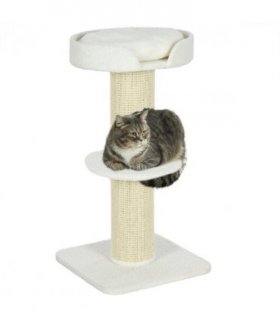Cat Resting Tree Cream White 45L x45W x91Hcm Particle board, lamb cashmere