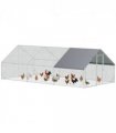 PawHut Walk In Chicken Run Large Galvanised Chicken Coop with Cover 6 x 3 x 2m