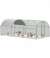 PawHut Walk-In Chicken Run Galvanised Chicken Coop with Cover 2.8 x 1.9 x 2m