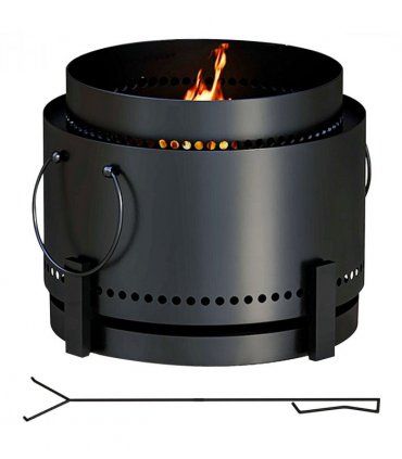 Outsunny 37cm Smokeless Wood Burning Firepit Metal Fire Pit, Black