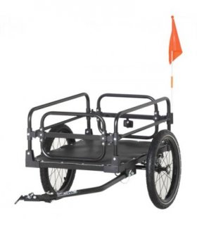 Bike Trailer HOMCOM Wagon Bicycle Cargo Trailer Suspension 2 Wheels Black