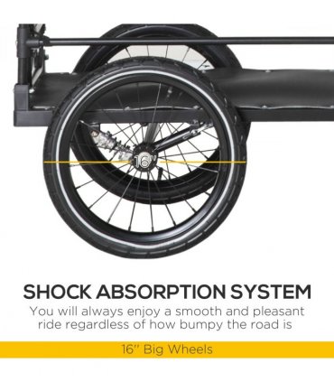 Bike Trailer HOMCOM Wagon Bicycle Cargo Trailer Suspension 2 Wheels Black
