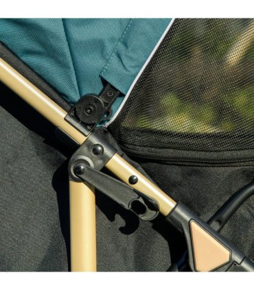PawHut Pet Stroller for XS and S Dogs with Rain Cover - Dark Green