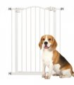 PawHut 74-80cm Adjustable Metal Pet Gate Safety Barrier w/ Auto-Close Door White