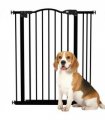 Pet Gate Black Metal Plastic 87L x3.5W x94Hcm Adjustable Safety Barrier