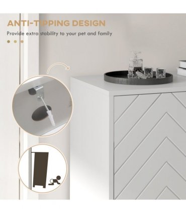 HOMCOM Shoe Cabinet with 2 Chevron Doors, Adjustable Shelf for 12 Pairs