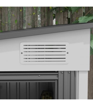 Outsunny 5 x 7FT Garden Shed with Foundation Lean to Metal Tool Shed White