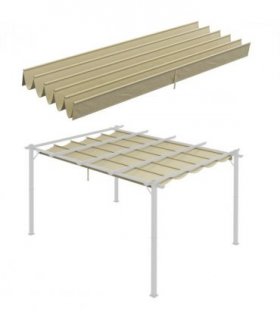Pergola Shade Cover Replacement Canopy, Polyester, Beige, 350L x 250W cm