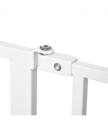 PawHut Dog Gate Wide Stair Gate with Door Pressure Fit, 75-95W cm, White