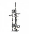 Cat Tree Light Grey 60L x45W x260Hcm Particle board, sisal, plush PawHut Floor