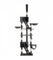PawHut 240-260cm Floor to Ceiling Cat Tree with Scratching Posts - Dark Grey