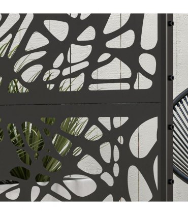 Outsunny 6.5FT Metal Outdoor Privacy Screen Panel with Stand, Twisted Lines