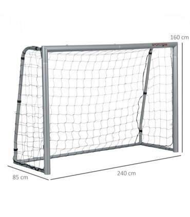 Football Goal 8ft x 5ft Light Grey PE and Metal Training Net 240L x 85W x 160Hcm