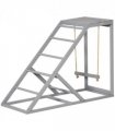 PawHut Chicken Coop Toy with Swing, Ladder, Platform for 2 Chickens, Hens, Grey