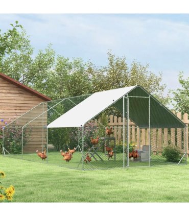 PawHut Chicken Coop Toy with Swing, Ladder, Platform for 2 Chickens, Hens, Grey