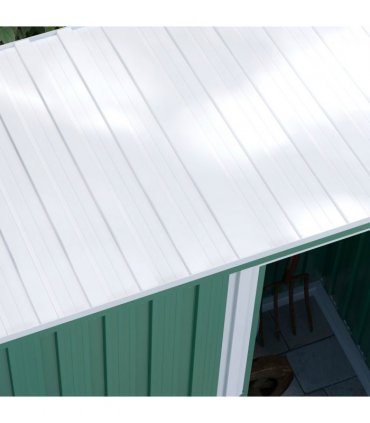 Garden Storage Shed Green Galvanised Steel 163 x 89 x 182 cm Single Sliding Door
