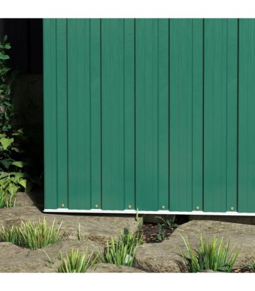 Garden Storage Shed Green Galvanised Steel 163 x 89 x 182 cm Single Sliding Door