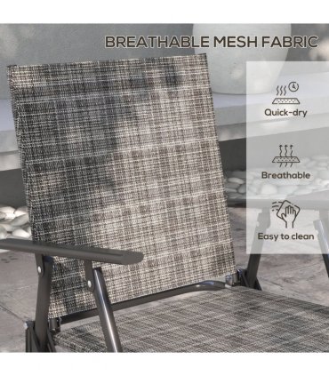 Outsunny Patio Furniture Set, Garden Set with Table, Foldable Chairs, a Loveseat