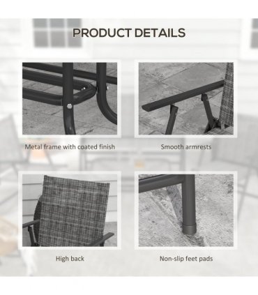Outsunny Patio Furniture Set, Garden Set with Table, Foldable Chairs, a Loveseat