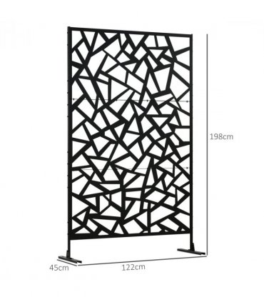 Outsunny Metal Garden Partition Screen Decorative Outdoor Divider withScrews