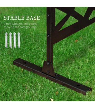 Outsunny Metal Garden Partition Screen Decorative Outdoor Divider withScrews