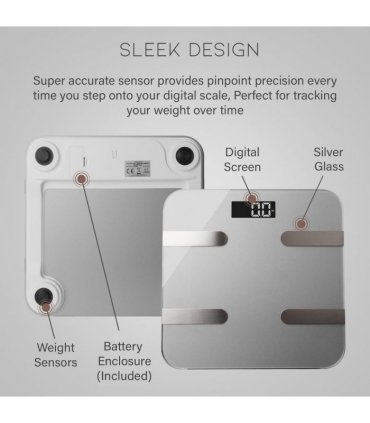 Aquarius 16 in 1 Health Bluetooth Smart Body Analysis Weighing Scale, Silver