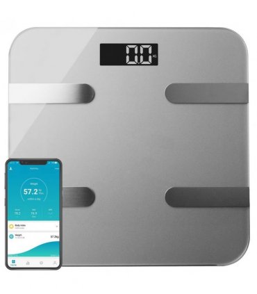 Aquarius 16 in 1 Health Bluetooth Smart Body Analysis Weighing Scale, Silver