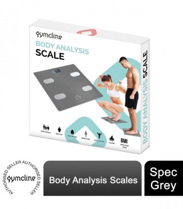 Gymcline Body Analysis Scale w/ BMI Report & Calorie Intake Guide, Space Grey