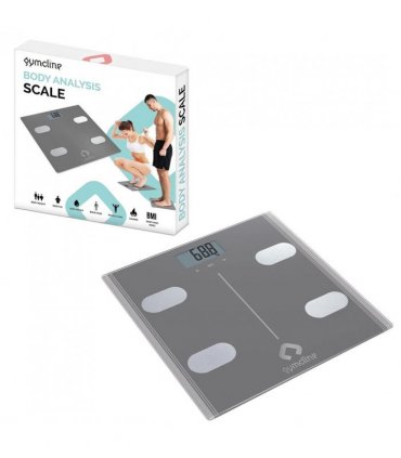 Gymcline Body Analysis Scale w/ BMI Report & Calorie Intake Guide, Space Grey