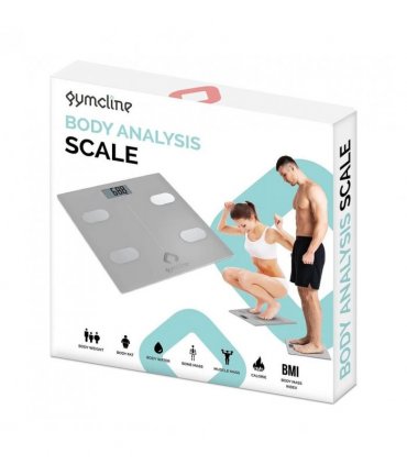 Gymcline Body Analysis Scale w/ BMI Report & Daily Calorie Intake Guide, Silver