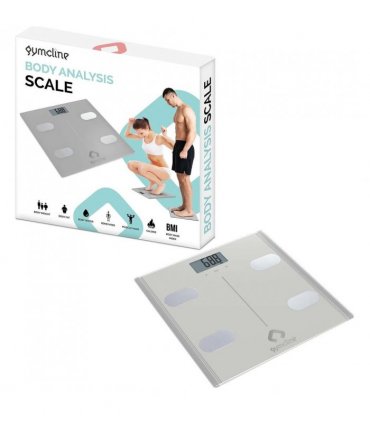 Gymcline Body Analysis Scale w/ BMI Report & Daily Calorie Intake Guide, Silver