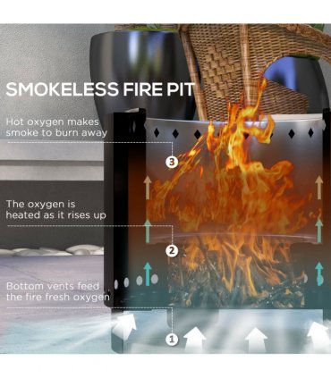 Firepit Metal Stainless Steel Black Burning Firepit Metal Fire Pit