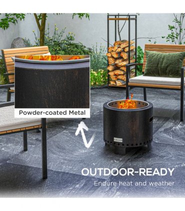 Firepit Metal Stainless Steel Black Burning Firepit Metal Fire Pit
