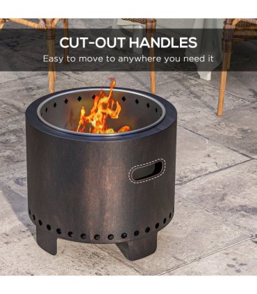 Firepit Metal Stainless Steel Black Burning Firepit Metal Fire Pit