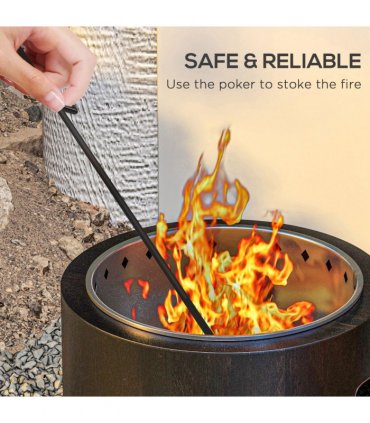 Firepit Metal Stainless Steel Black Burning Firepit Metal Fire Pit