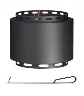 Firepit Black Metal 48.5 x 38.5Hcm Modern Outsunny Smokeless Wood Burning