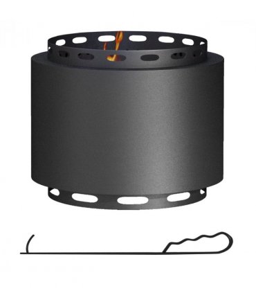 Firepit Black Metal 48.5 x 38.5Hcm Modern Outsunny Smokeless Wood Burning
