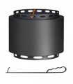 Firepit Black Metal 48.5 x 38.5Hcm Modern Outsunny Smokeless Wood Burning