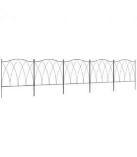 Garden Fencing Metal Black 305W x 62H cm Decorative Flexible Shape Easy Assemble